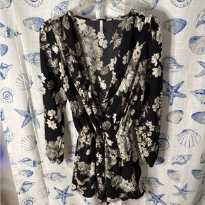 Sage the Label Floral Garden Kimono Style Romper Elastic Waist NEW